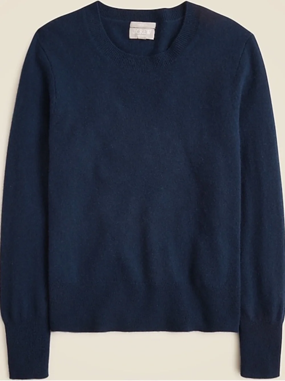J. Crew Classic Fit Cashmere Crewneck Sweater in Navy Blue Size Small NWT